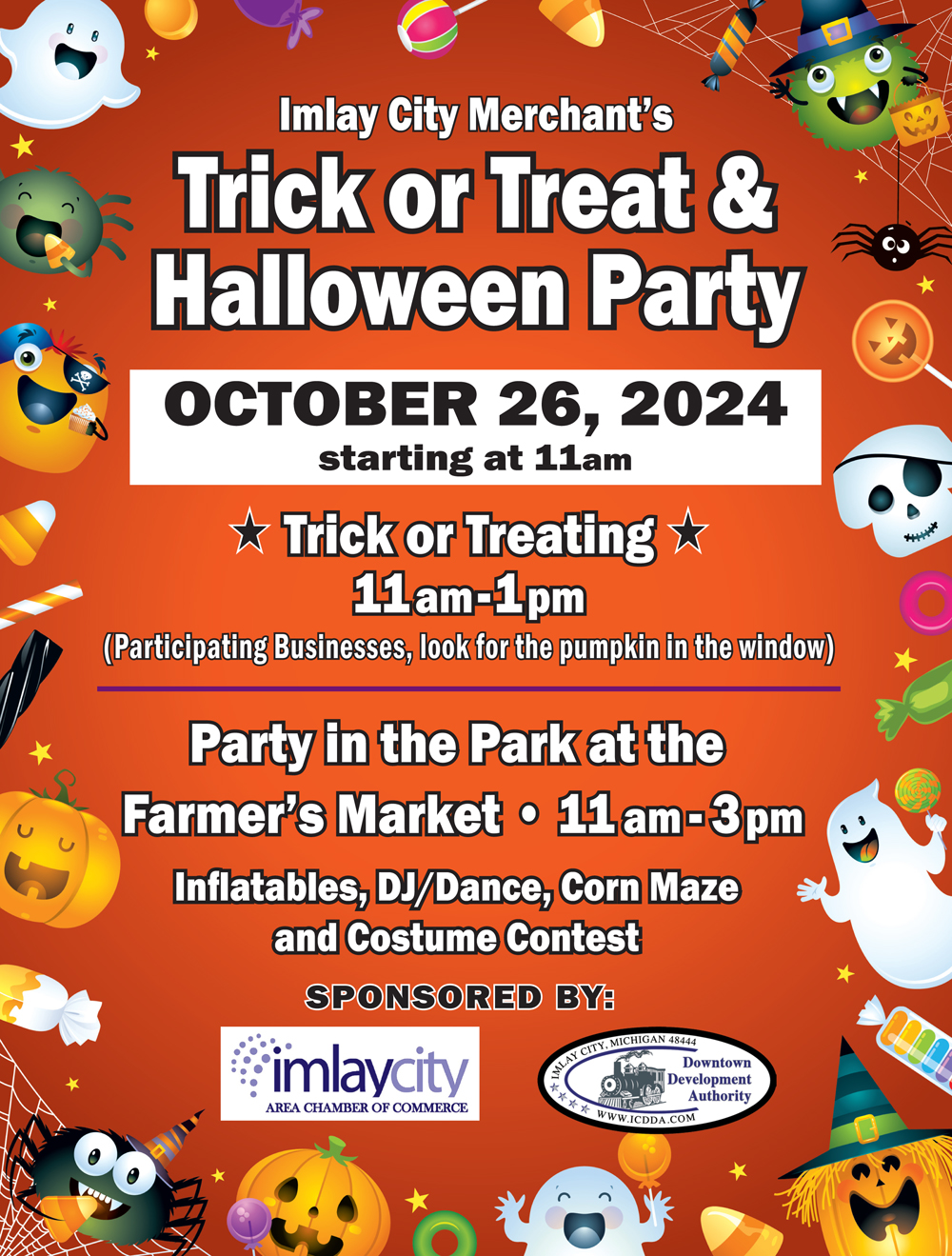 2024 Imlay City Halloween Party event flyer