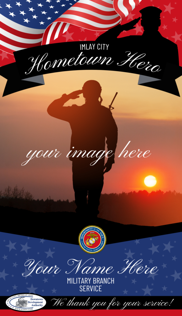 Imlay City Hometown Hero military appreciation poster template